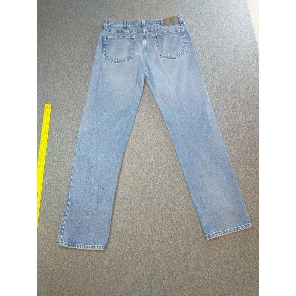 Wrangler Authentics Mens Light Wash Straight Leg Denim Jeans 34x33 96501DS Blue